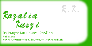rozalia kuszi business card